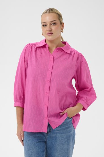 Kaffe Curve Gabby Skjorte med forkortede ermer Rosa - Skjorter - 