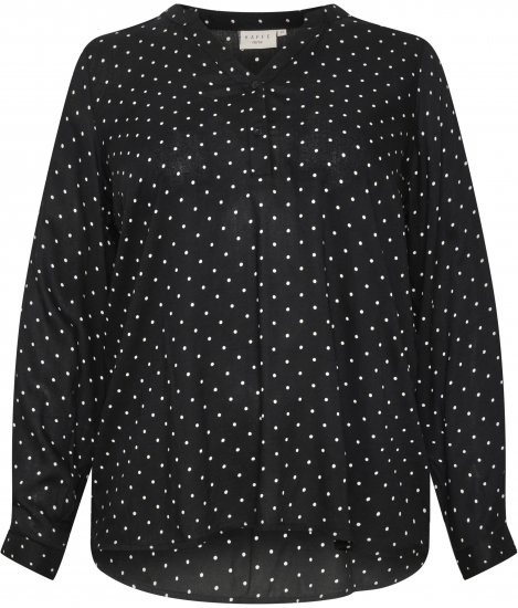 Kaffe Curve Joy Bluse Svart / Hvit Prikket - Bluser & tunikaer - 