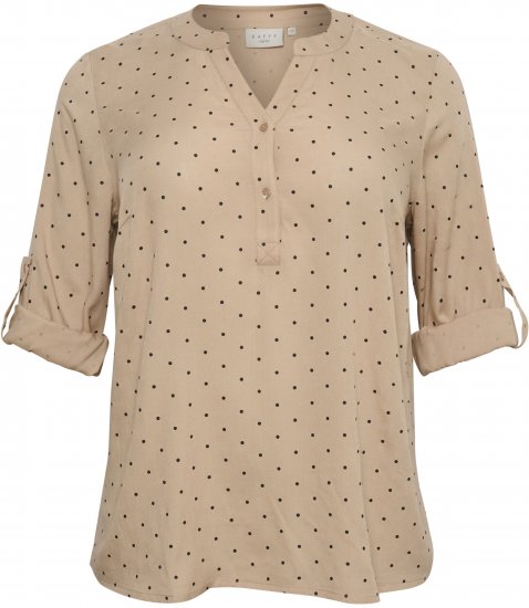 Kaffe Curve Joy Bluse Beige / Svart Prikket - Bluser & tunikaer - 