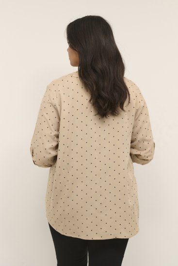 Kaffe Curve Joy Bluse Beige / Svart Prikket - Bluser & tunikaer - 