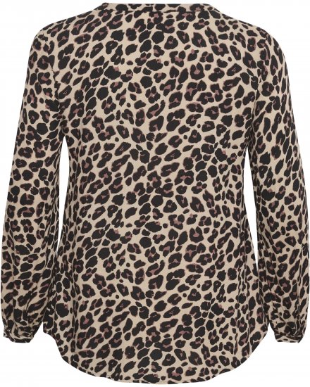 Kaffe Curve Mirta Tilly Bluse Leopardmønster - Bluser & tunikaer - 