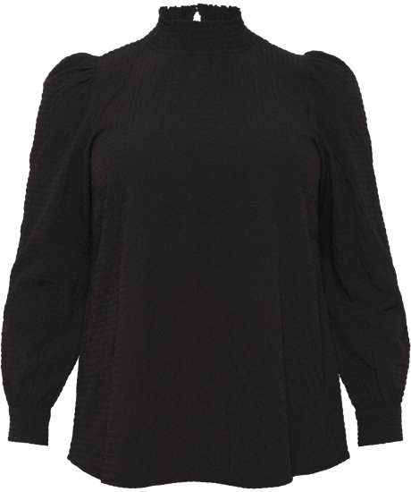 Kaffe Curve Ditta Smock Bluse Svart - Bluser & tunikaer - 