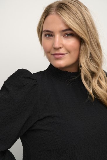 Kaffe Curve Ditta Smock Bluse Svart - Bluser & tunikaer - 