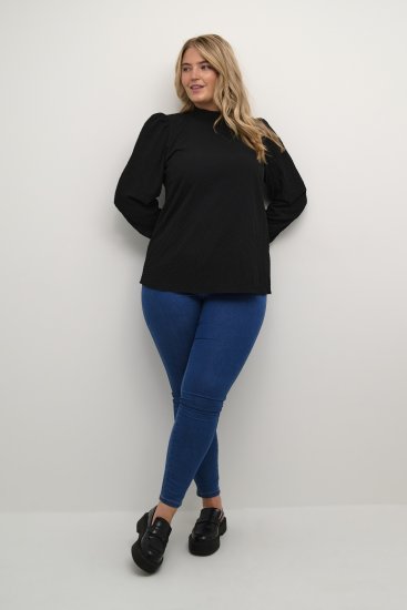 Kaffe Curve Ditta Smock Bluse Svart - Bluser & tunikaer - 