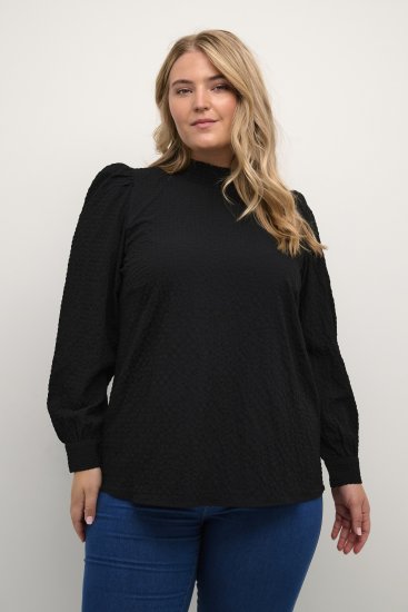 Kaffe Curve Ditta Smock Bluse Svart - Bluser & tunikaer - 