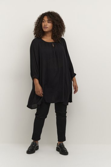 Kaffe Curve Ami 3/4-erme Tunika Svart - T-skjorter - 