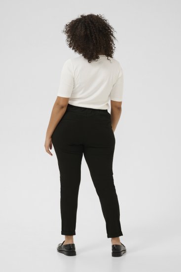 Kaffe Curve Jia Bukser med Belte Svart - Jeans & Bukser i Store Størrelser – Plus Size - 