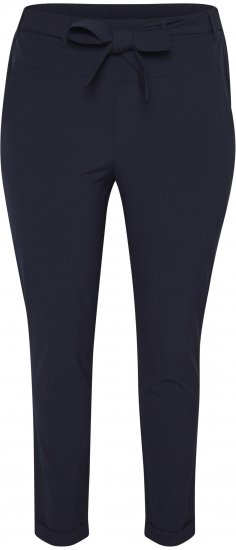 Kaffe Curve Jia Bukser med Belte Mørk Marineblå - Jeans & Bukser i Store Størrelser – Plus Size - 