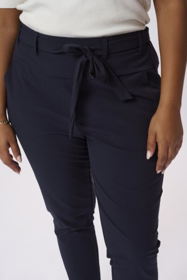 Kaffe Curve Jia Bukser med Belte Mørk Marineblå - Jeans & Bukser i Store Størrelser – Plus Size - 