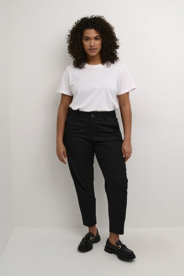 Kaffe Curve Leana Chinobukser 7/8 Svart - Jeans & Bukser i Store Størrelser – Plus Size - 