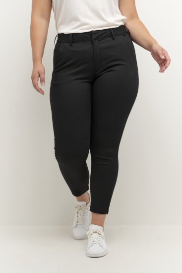 Kaffe Curve Leana Chinobukser 7/8 Svart - Jeans & Bukser i Store Størrelser – Plus Size - 