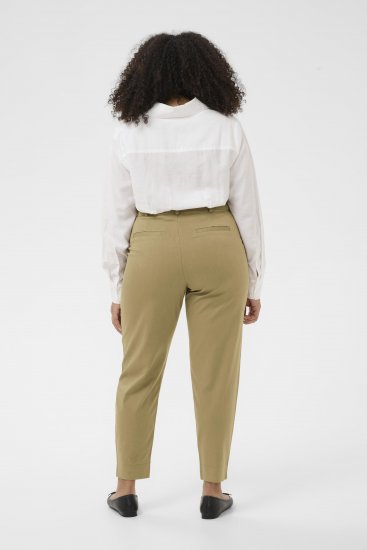 Kaffe Curve Leana Chinobukser 7/8 Mørk beige - Jeans & Bukser i Store Størrelser – Plus Size - 