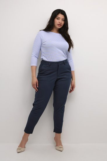 Kaffe Curve Leana Chinobukser 7/8 Mørk marineblå - Jeans & Bukser i Store Størrelser – Plus Size - 