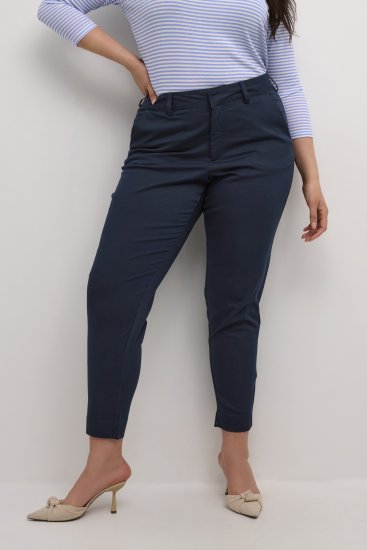Kaffe Curve Leana Chinobukser 7/8 Mørk marineblå - Jeans & Bukser i Store Størrelser – Plus Size - 