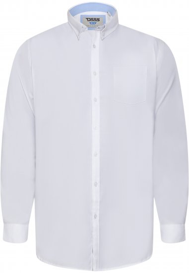 D555 Richard Langermet Oxfordskjorte TALL Hvit - TALL skjorter - 