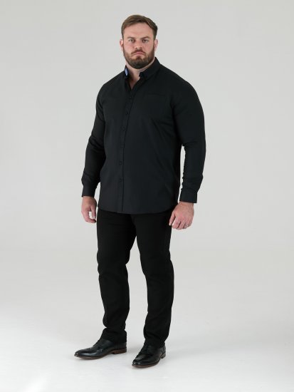 D555 Richard Langermet Oxfordskjorte TALL Svart - TALL skjorter - 