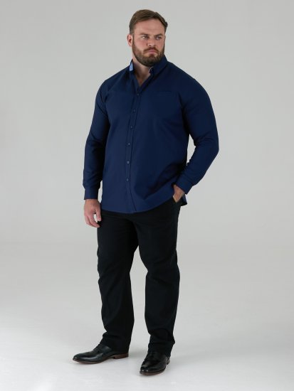 D555 Richard Langermet Oxfordskjorte TALL Marineblå - TALL skjorter - 