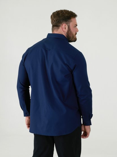 D555 Richard Langermet Oxfordskjorte TALL Marineblå - TALL skjorter - 