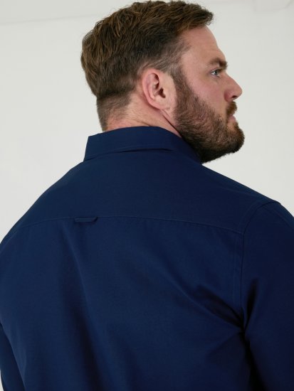 D555 Richard Langermet Oxfordskjorte TALL Marineblå - TALL skjorter - 