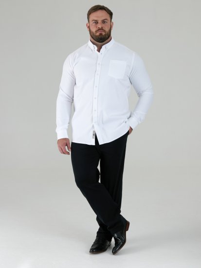 D555 Richard Langermet Oxfordskjorte TALL Hvit - TALL skjorter - 