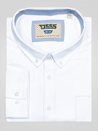 D555 Richard Langermet Oxfordskjorte TALL Hvit - TALL skjorter - 