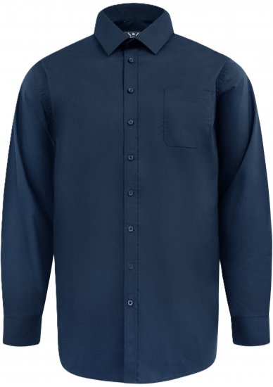 D555 Oliver Flekkavvisende Strykefri Stretchskjorte med Lange Ermer Marineblå - Skjorter - Store skjorter - 2XL-8XL