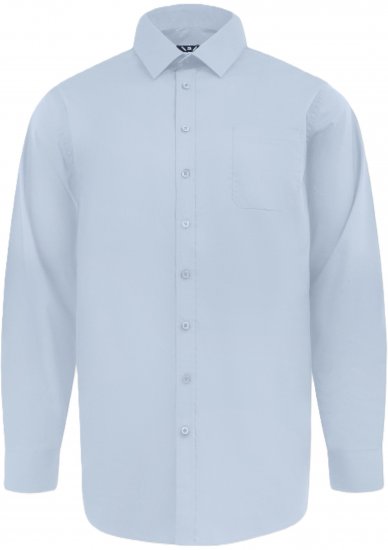 D555 Oliver Flekkavvisende Strykefri Stretchskjorte med Lange Ermer Lyseblå - Skjorter - Store skjorter - 2XL-8XL