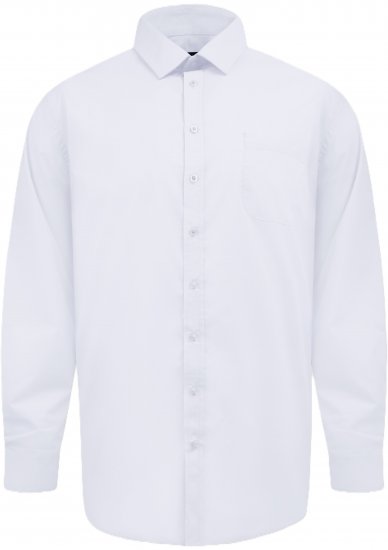D555 Oliver Flekkavvisende Strykefri Stretchskjorte med Lange Ermer Hvit - Skjorter - Store skjorter - 2XL-8XL