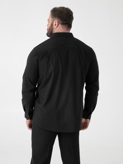 D555 Oliver Flekkavvisende Strykefri Stretchskjorte med Lange Ermer Svart - Skjorter - Store skjorter - 2XL-8XL