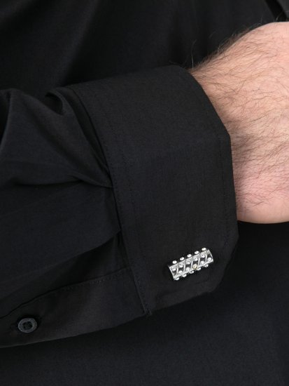 D555 Oliver Flekkavvisende Strykefri Stretchskjorte med Lange Ermer Svart - Skjorter - Store skjorter - 2XL-8XL