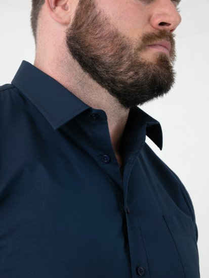 D555 Oliver Flekkavvisende Strykefri Stretchskjorte med Lange Ermer Marineblå - Skjorter - Store skjorter - 2XL-8XL