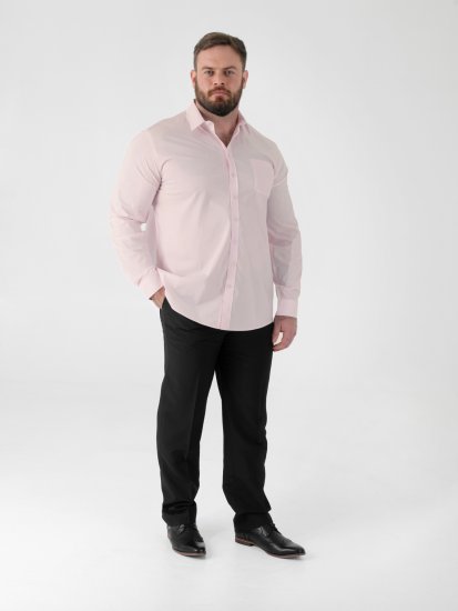 D555 Oliver Flekkavvisende Strykefri Stretchskjorte med Lange Ermer Rosa - Skjorter - Store skjorter - 2XL-8XL