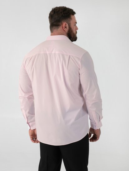 D555 Oliver Flekkavvisende Strykefri Stretchskjorte med Lange Ermer Rosa - Skjorter - Store skjorter - 2XL-8XL