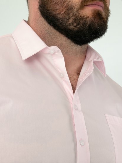 D555 Oliver Flekkavvisende Strykefri Stretchskjorte med Lange Ermer Rosa - Skjorter - Store skjorter - 2XL-8XL