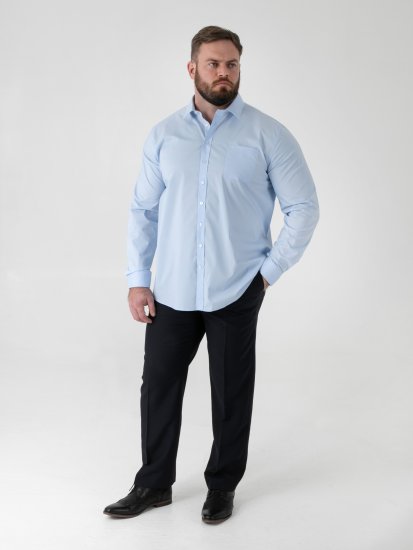 D555 Oliver Flekkavvisende Strykefri Stretchskjorte med Lange Ermer Lyseblå - Skjorter - Store skjorter - 2XL-8XL