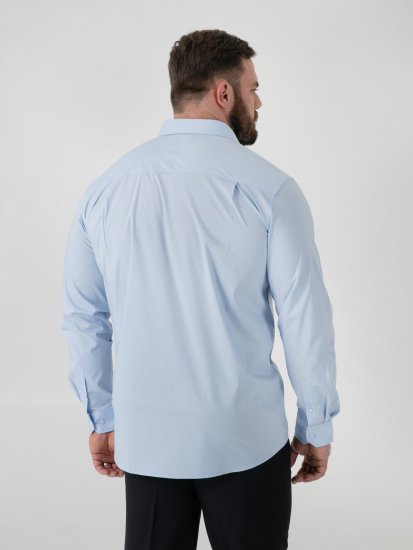 D555 Oliver Flekkavvisende Strykefri Stretchskjorte med Lange Ermer Lyseblå - Skjorter - Store skjorter - 2XL-8XL