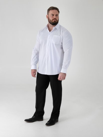 D555 Oliver Flekkavvisende Strykefri Stretchskjorte med Lange Ermer Hvit - Skjorter - Store skjorter - 2XL-8XL