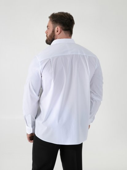 D555 Oliver Flekkavvisende Strykefri Stretchskjorte med Lange Ermer Hvit - Skjorter - Store skjorter - 2XL-8XL