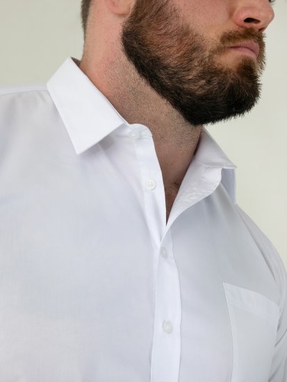 D555 Oliver Flekkavvisende Strykefri Stretchskjorte med Lange Ermer Hvit - Skjorter - Store skjorter - 2XL-8XL