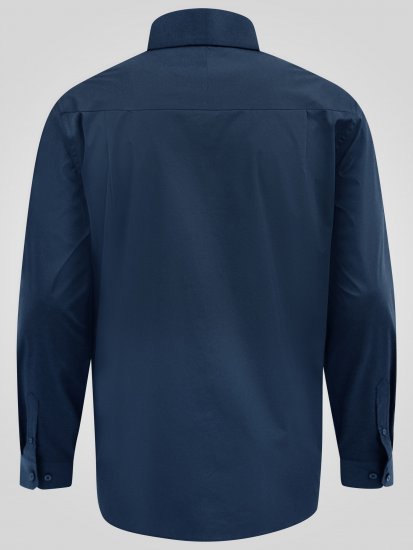 D555 Oliver Flekkavvisende Strykefri Stretchskjorte med Lange Ermer Marineblå - Skjorter - Store skjorter - 2XL-8XL