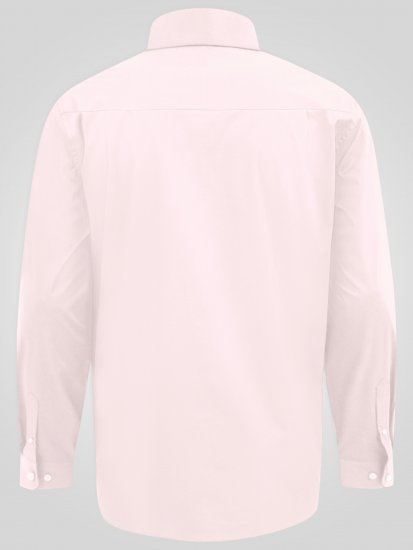 D555 Oliver Flekkavvisende Strykefri Stretchskjorte med Lange Ermer Rosa - Skjorter - Store skjorter - 2XL-8XL