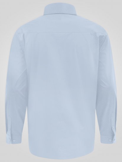 D555 Oliver Flekkavvisende Strykefri Stretchskjorte med Lange Ermer Lyseblå - Skjorter - Store skjorter - 2XL-8XL