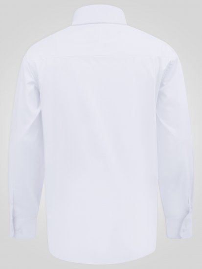 D555 Oliver Flekkavvisende Strykefri Stretchskjorte med Lange Ermer Hvit - Skjorter - Store skjorter - 2XL-8XL