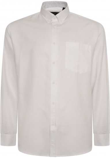 Kam Jeans P020 Premium Long sleeve Oxford Shirt White - Skjorter - Store skjorter - 2XL-8XL