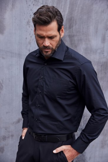 JP1880 Comfort Fit with Chest Pocket Shirt TALL Black - TALL skjorter - 