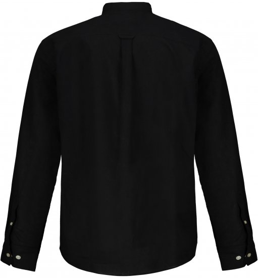 JP1880 Shirt Linen Blend Long Sleeve Black TALL - HERREKLÆR MT-6XLT - Klær for høye menn