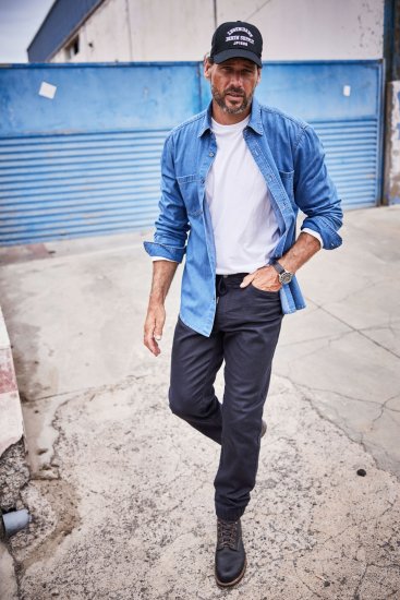 JP1880 Shirt Denim Long Sleeve Blue TALL - HERREKLÆR MT-6XLT - Klær for høye menn