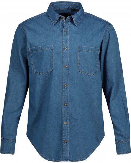 JP1880 Shirt Denim Long Sleeve Blue TALL - HERREKLÆR MT-6XLT - Klær for høye menn
