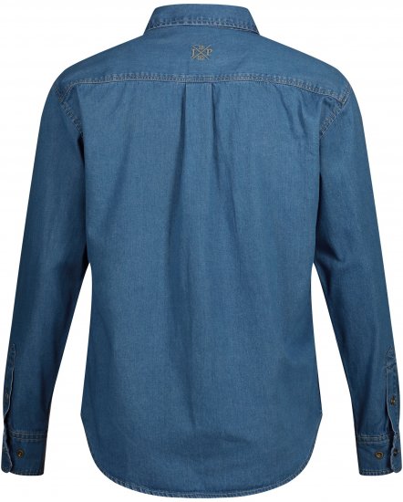 JP1880 Shirt Denim Long Sleeve Blue TALL - HERREKLÆR MT-6XLT - Klær for høye menn