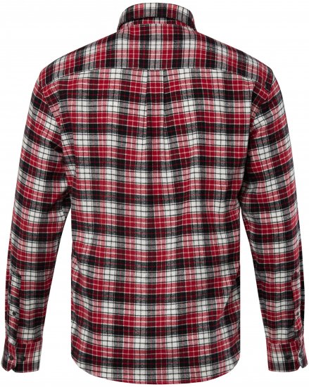 JP1880 Shirt Flannel Checked Long Sleeve Red TALL - HERREKLÆR MT-6XLT - Klær for høye menn